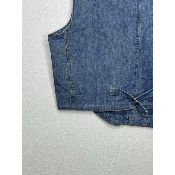 Vtg 90s Arizona Jean Company Denim Vest Western Aztec Boho Mens Sz Large Cowboy - Picture 12 of 16